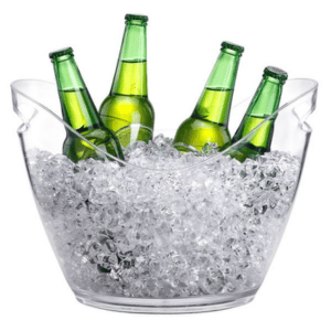 Isspande og champagnebowler