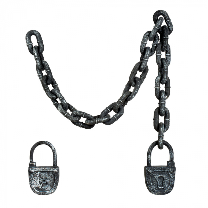 Uhyggelig kæde med lås - 120 cm