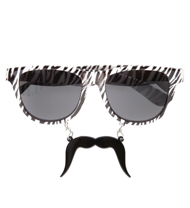 Zebra Stribede Solbriller med Overskæg