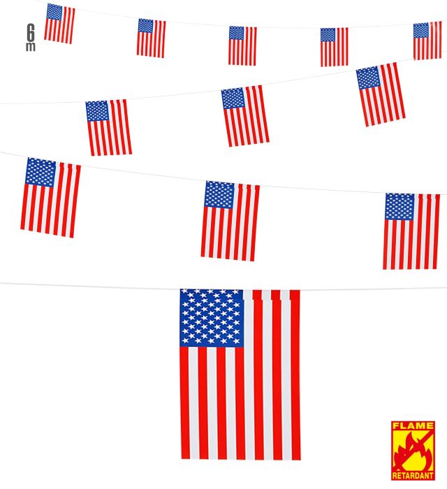 USA Flag Guirlande Amerikansk Flag - 6 M