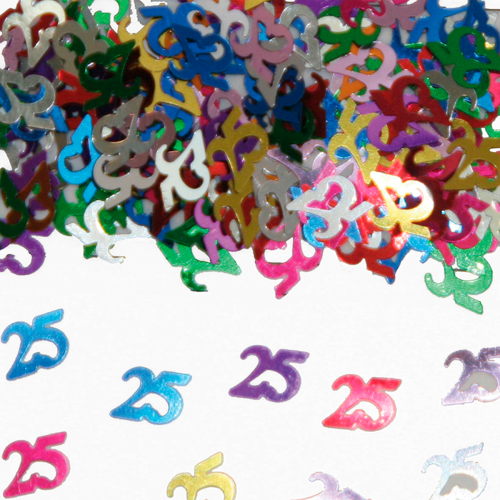 25 års konfetti flerfarvet - 14g