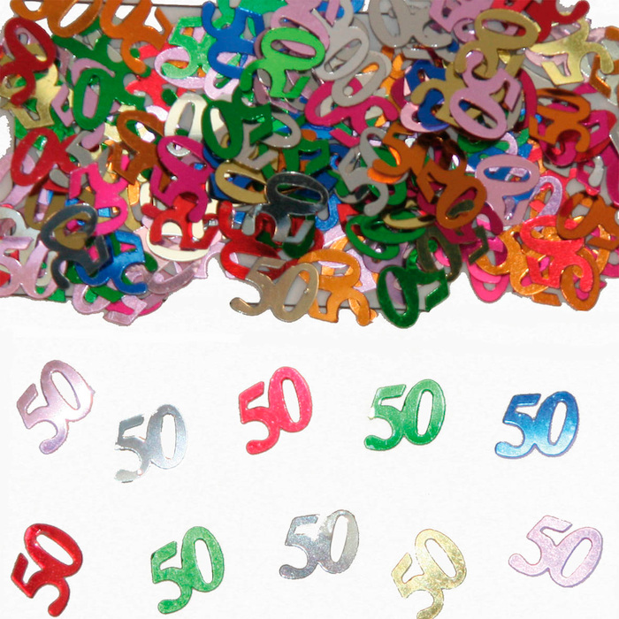 50 års konfetti flerfarvet - 14g