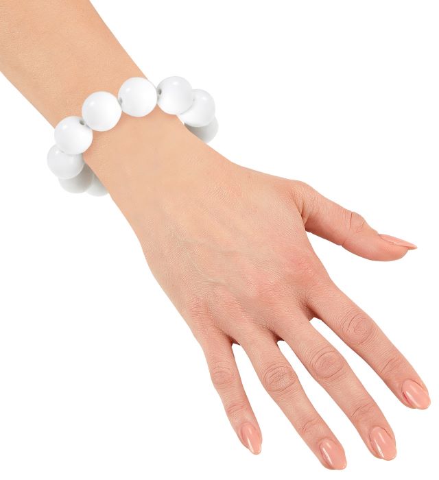 Hvidt 70´er perle armbånd