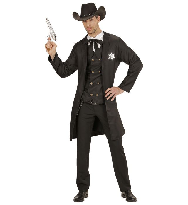 Se Cowboy sherif kostume med frakke - 4 dele hos PartyVikings.dk