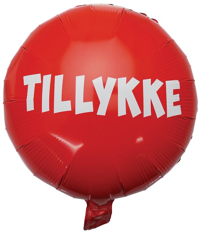 Tillykke Folieballon i Rød - 45 cm