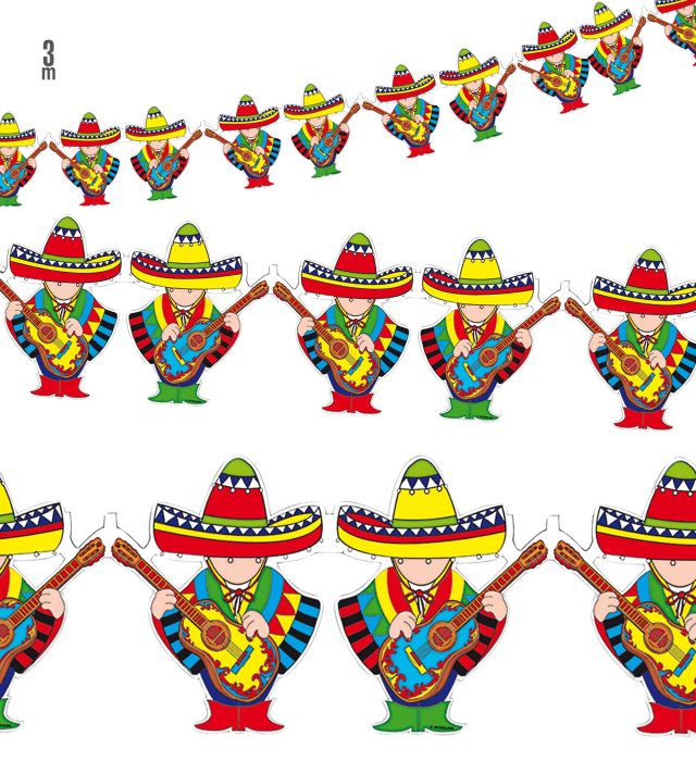 Mexicansk mariachi guirlande - 3 m