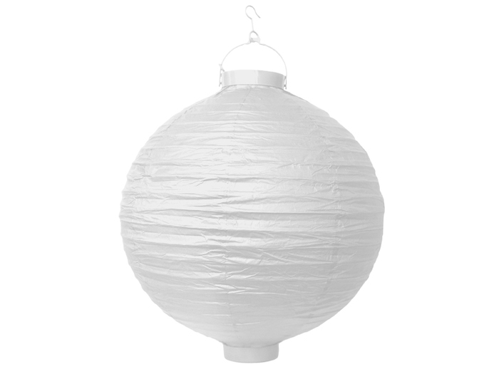 Hvid LED Papir lanterne - 20 cm