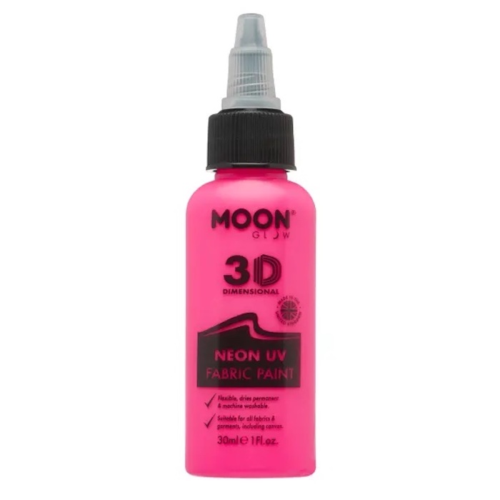 Neon UV Tekstilfarve Pink - 30 ml