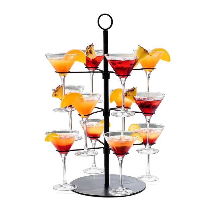 Cocktailtræ til 12 drinks sort - 55,5 cm