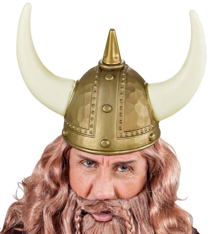 Vikingehjelm med spids og horn