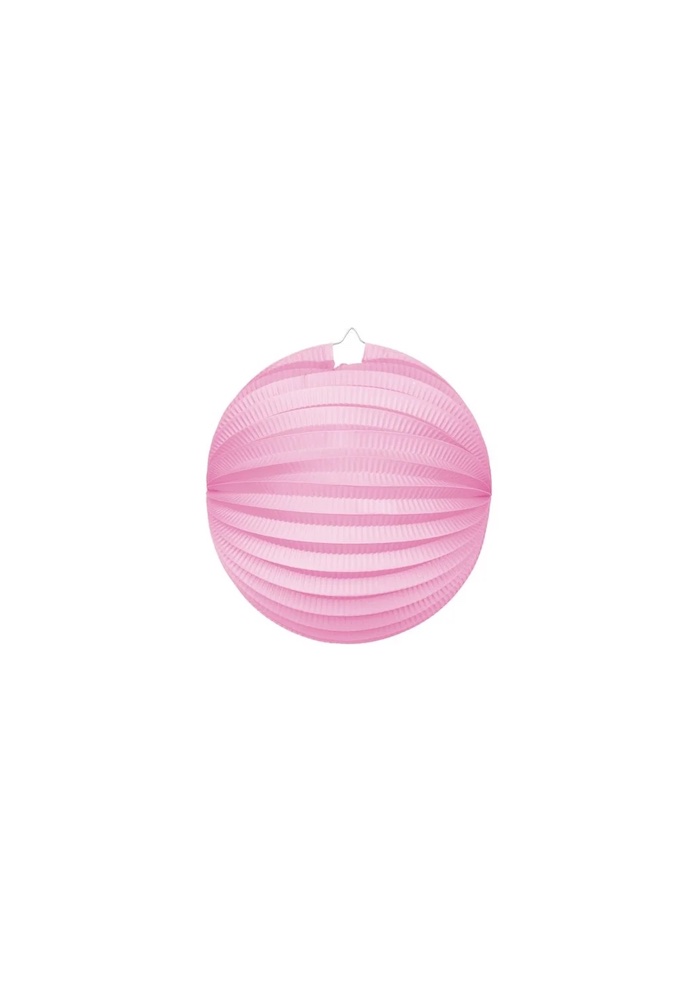 Rund Papir Lanterne i Pink - 25 cm