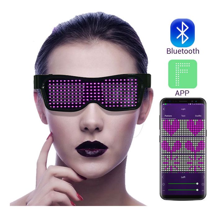 LED Bluetooth Briller - Blå