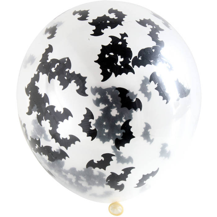 Ballon Med Flagermus Konfetti 4x - 30 cm