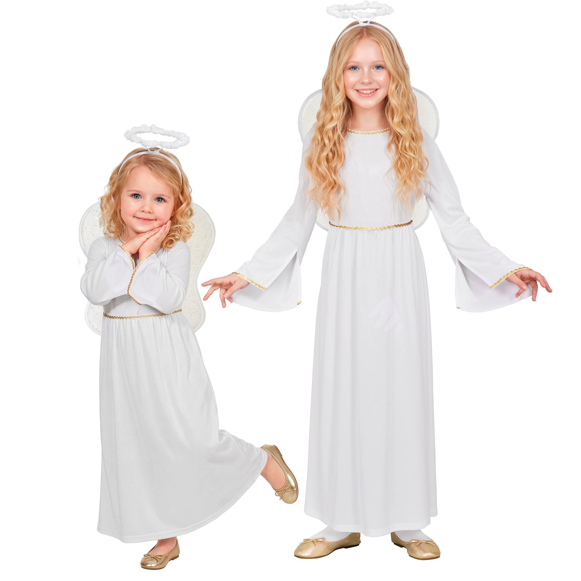 Englekostume til piger - 3 dele