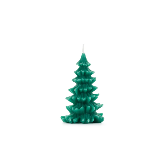 Juletræ stearinlys grøn 10 cm