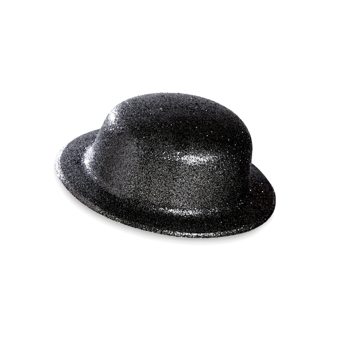 Køb Bowlerhat sort glitter - Pris 29.00 kr.