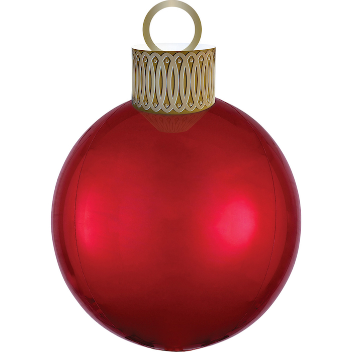 Stor Rød Julekugle Ballon - 38 x 50 cm
