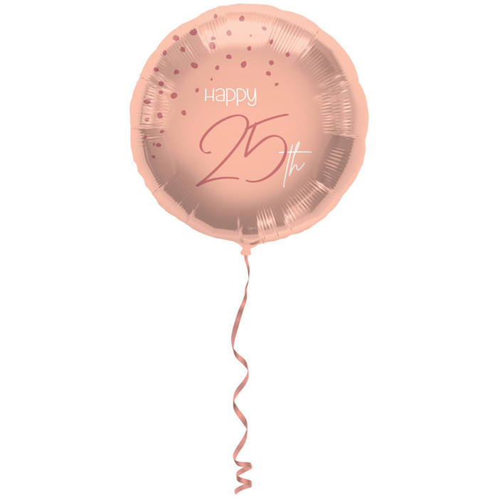 "Happy 25th" Folie Ballon Rosa - 45 cm