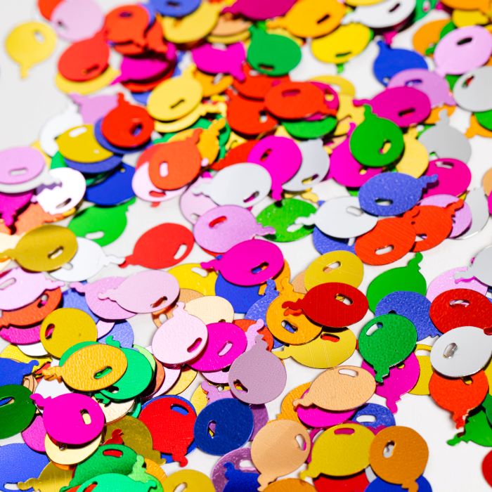 Multifarvet ballon bordkonfetti - 14 g