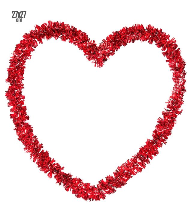 Rød hjerte krans - 27x27 cm