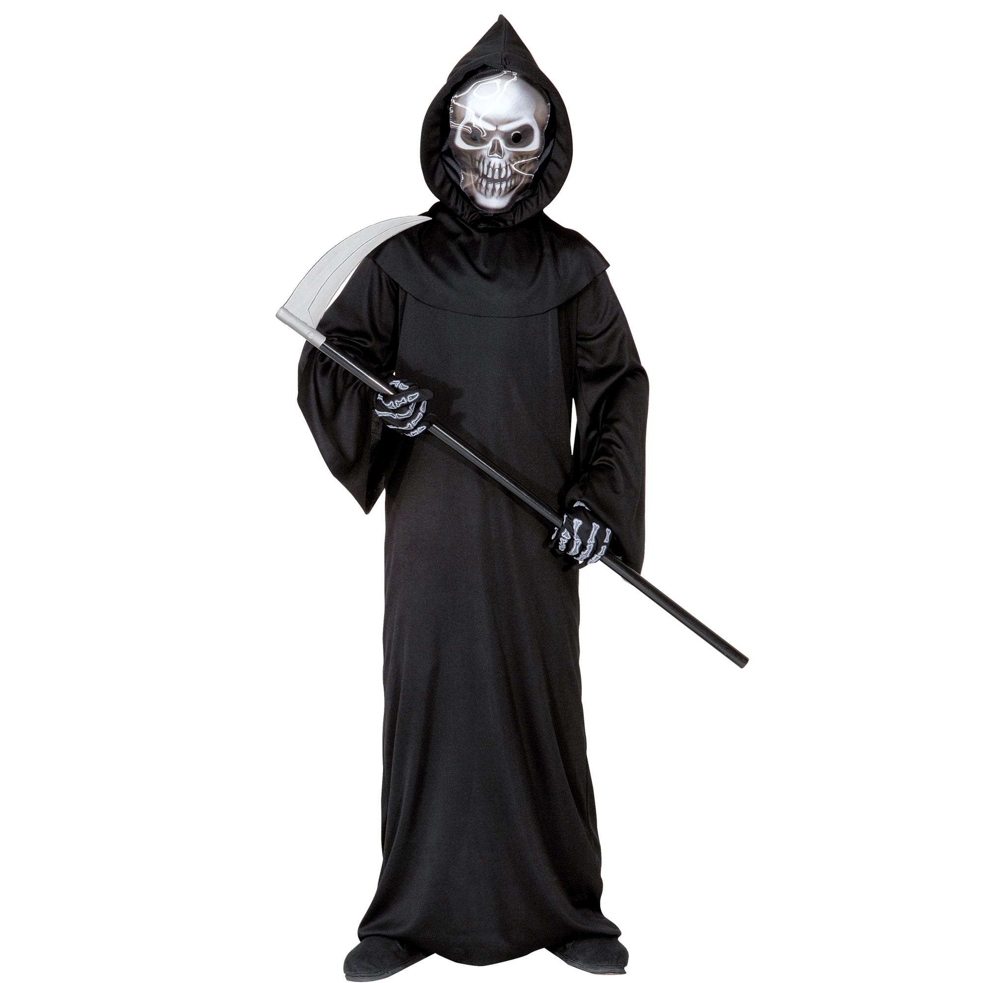 Grim Reaper kostume med sølvmaske til drenge