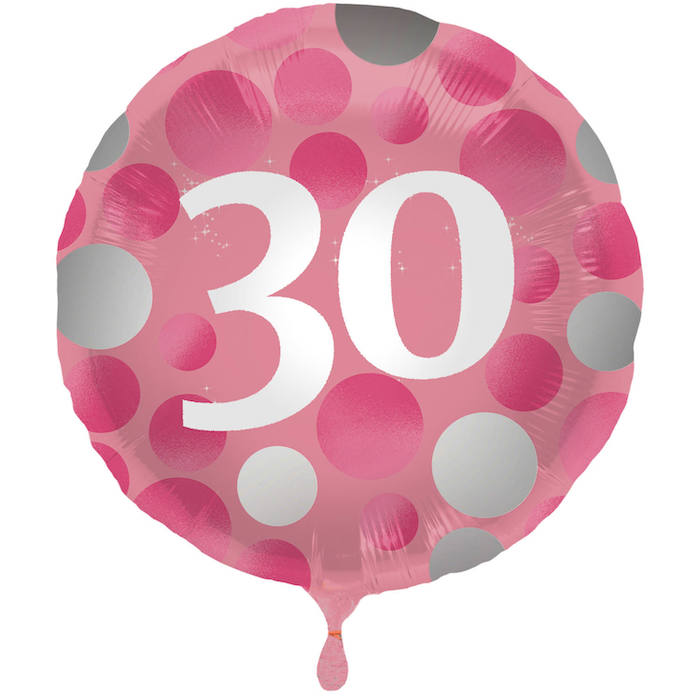30 Års Folie Ballon Pink - 45 cm