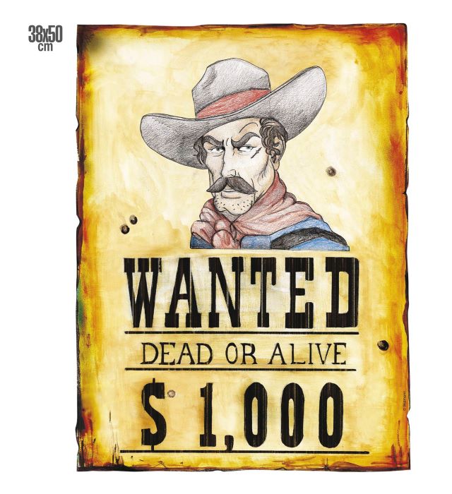 Western cowboy dusør plakat - 50x38 cm