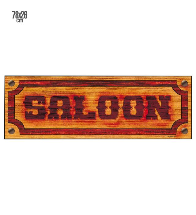 Western salon papir skilt - 78x26 cm