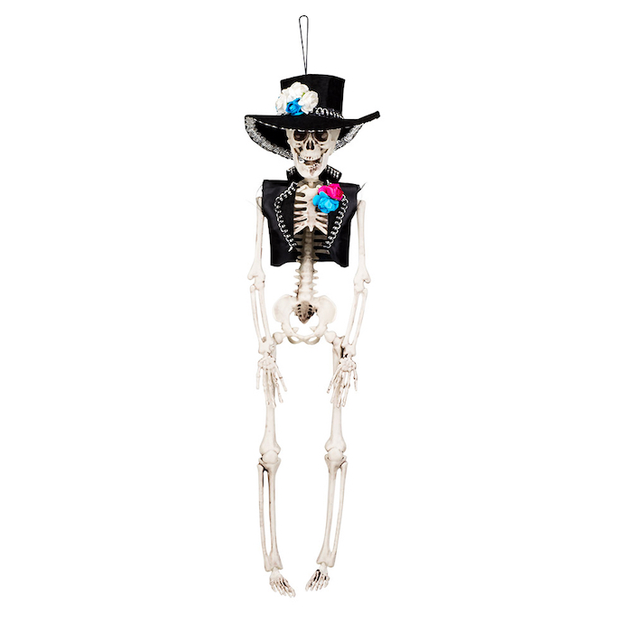Hængende Day of the Dead skelet mand - 40 cm