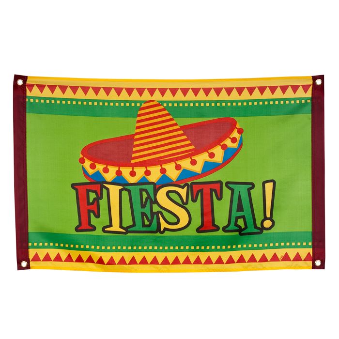 7: Mexicansk fiesta banner med sombrero - 90x60 cm