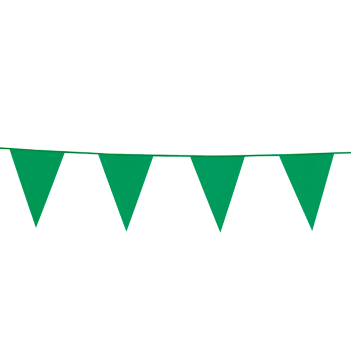 Grøn Flagguirlande 20 x 30 cm - 10 m