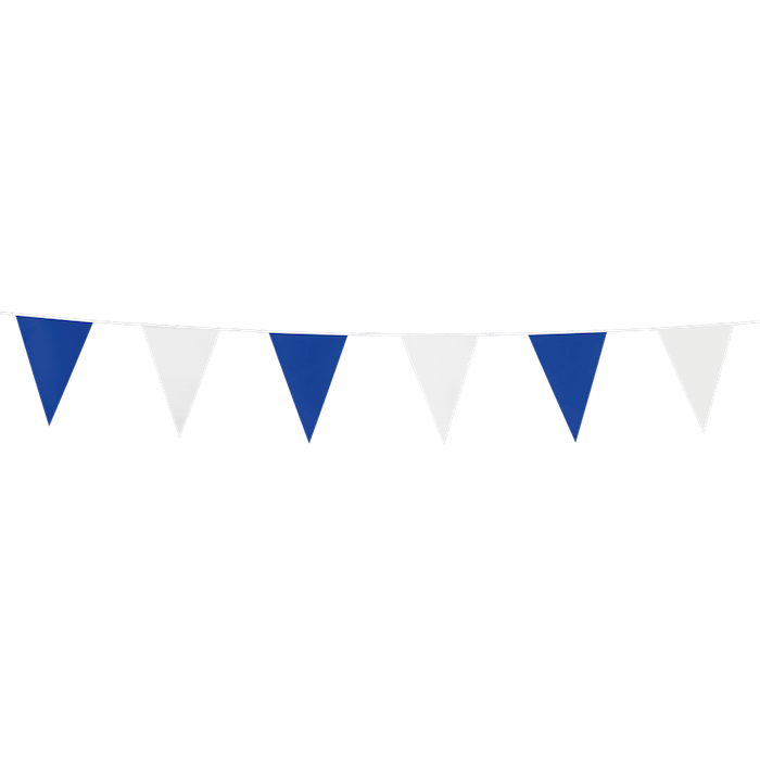 Blå og Hvid 10x15 cm Flagguirlande - 3 meter