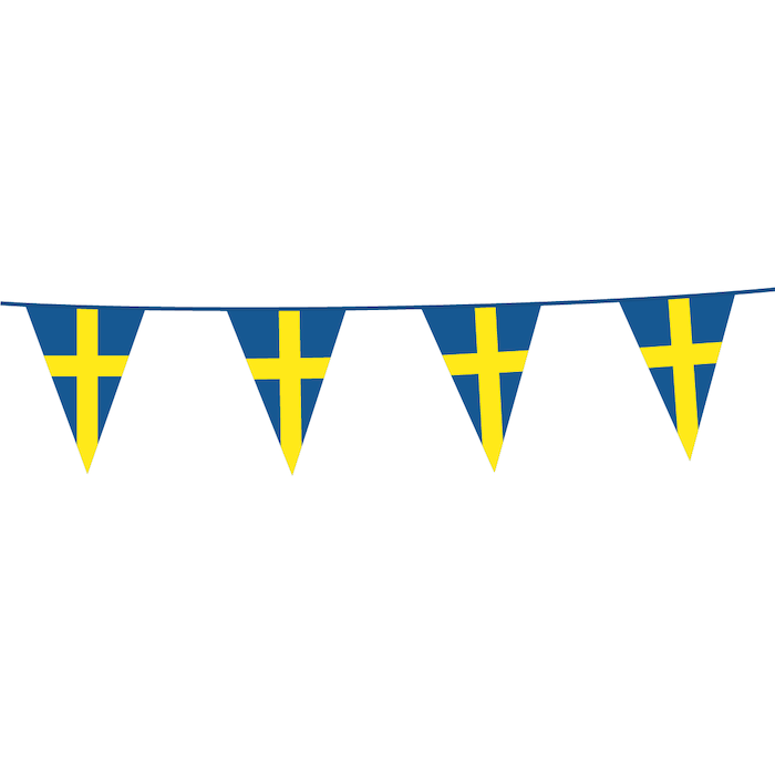 Sverige Flagguirlande - 10 meter