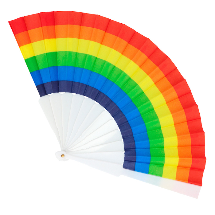 Pride regnbue vifte - 23 cm
