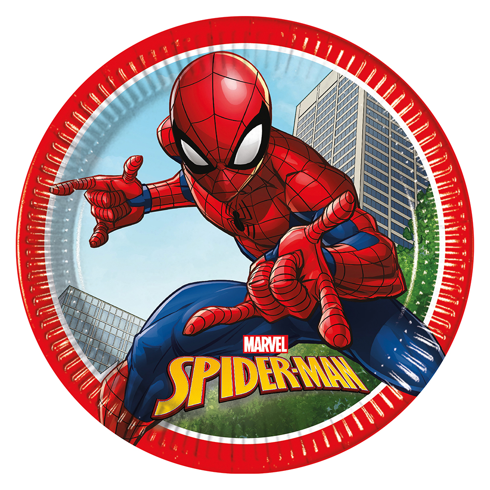 Spiderman paptallerken 8x - 23 cm