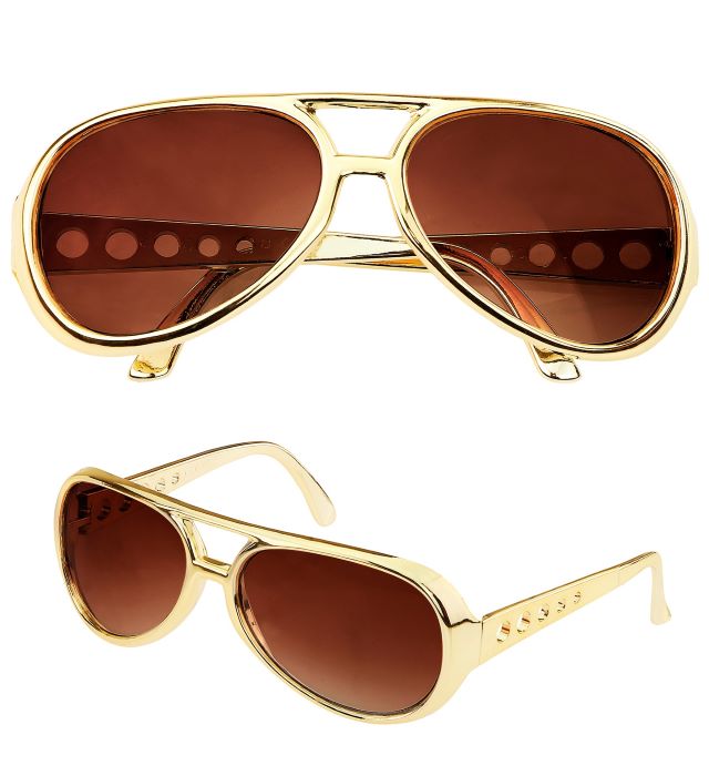 Guld farvet rock´n´roll Elvis solbriller