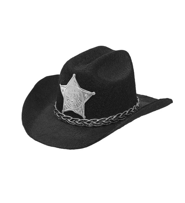 Sort mini sherif cowboy hat