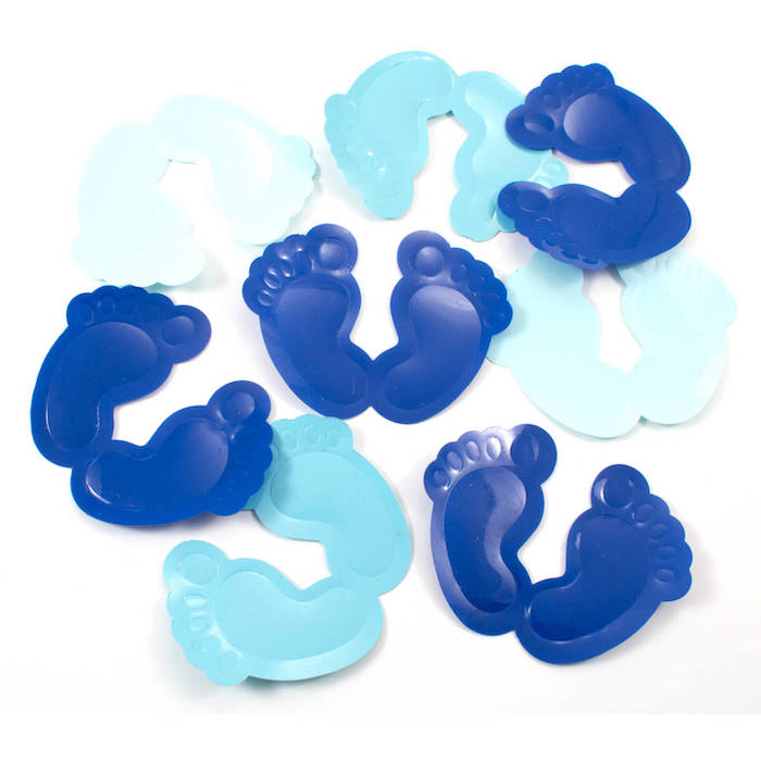 XL lyseblå konfetti med babyfødder