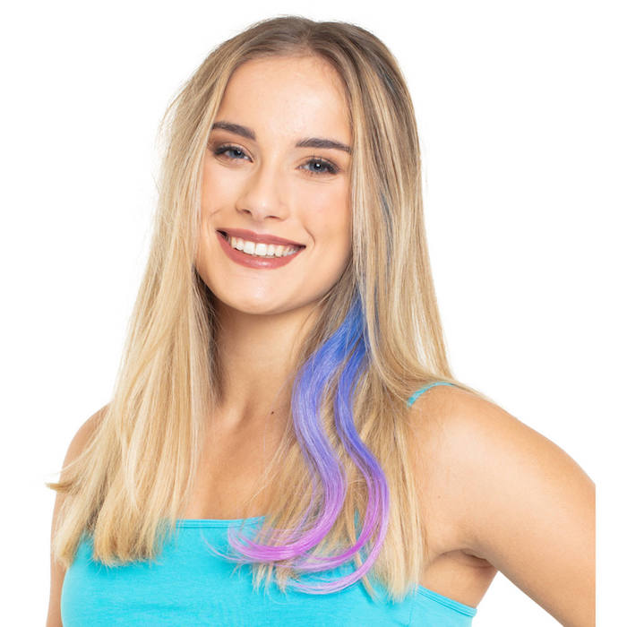 Billede af Neon blå og lilla hår extension