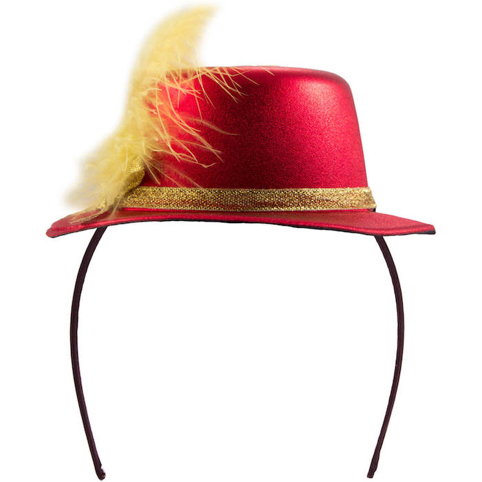 Rød metallisk mini top hat