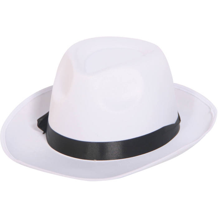 Hvid Fedora hat - 59 cm