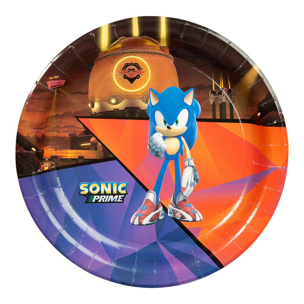 Sonic paptallerkener 8x - 23 cm