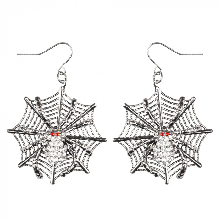 Billede af Øreringe edderkop spindelvæv i sølv