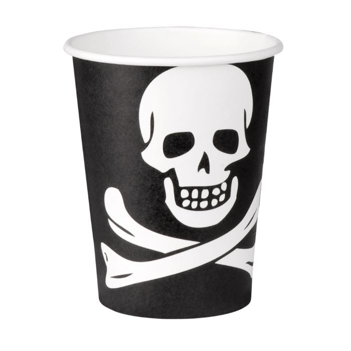 Pirat kop med dødningehoved 10x - 210 ml