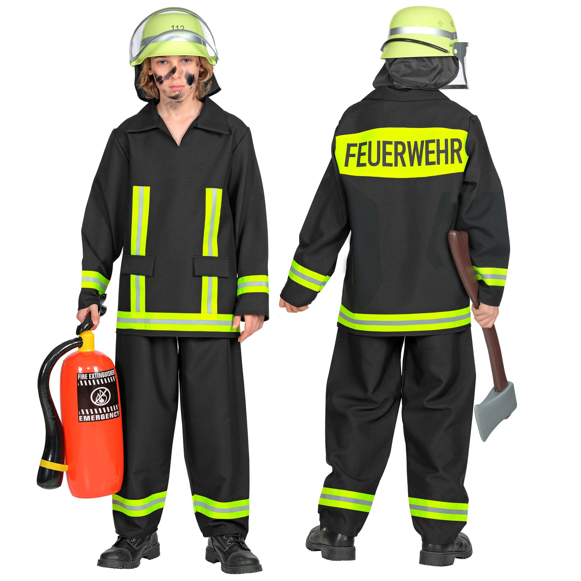 Tysk brandmand kostume til drenge