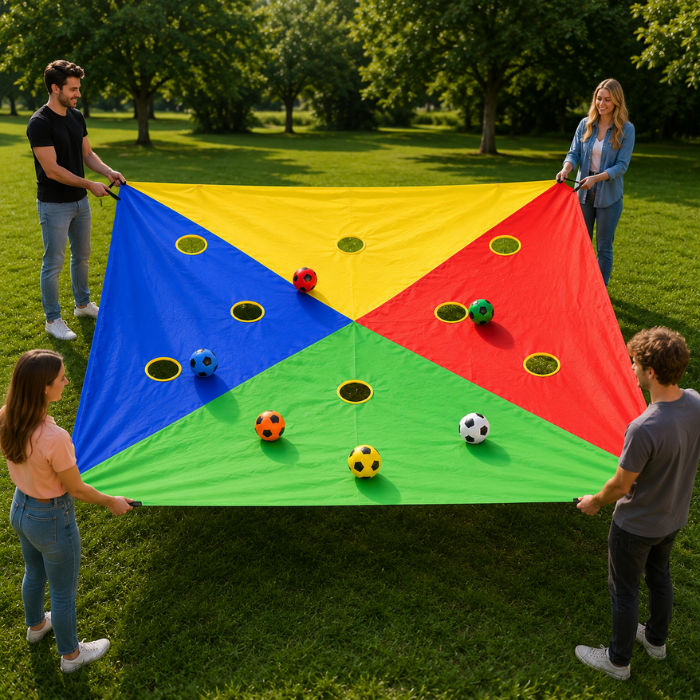 Boldfangertæppe koordinationsspil til teambuilding 1,4 x 2,1 meter