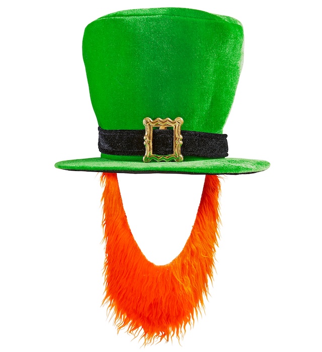 St. Patricks day Leprechaun hat og skæg sæt