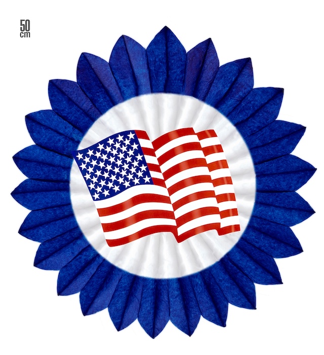 USA Blå Rosette - 50 cm