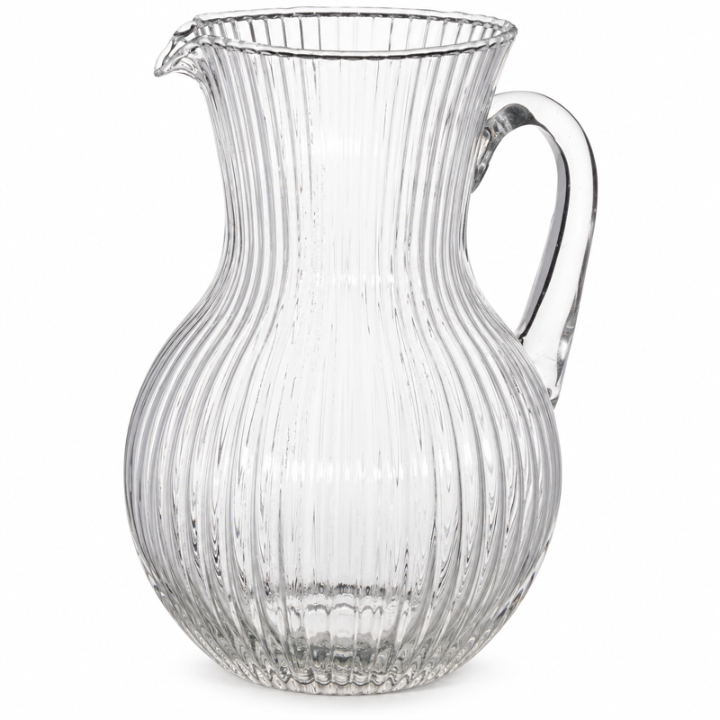 Glaskande med hank og stribet mønster, 1500 ml