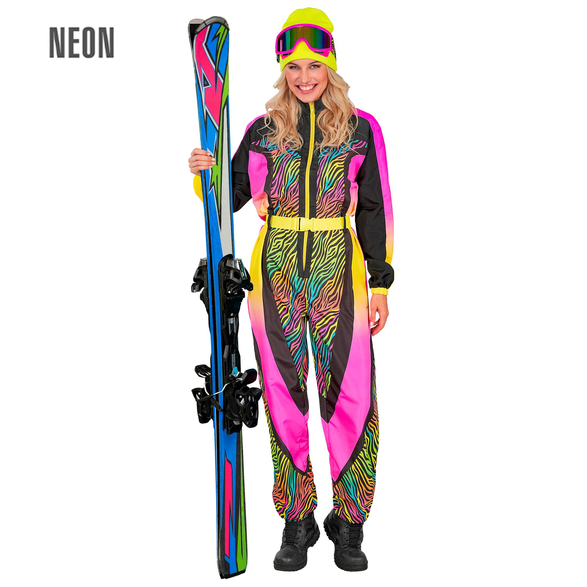 Neon skidragt til damer med zebra-print
